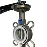 PN16 DN40 Vanne papillon, corps et disque en acier inoxydable AISI 304, siège PTFE