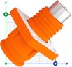JC-CN14-S-01-LM, 400 amperios, 1500 V CC conector hembra para batería tipo tuerca, naranja
