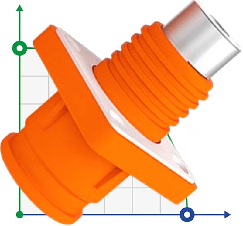 JC-CN14-S-01-LM, 400 amperios, 1500 V CC conector hembra para batería tipo tuerca, naranja