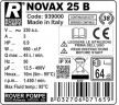 NOVAX 25B pump for hot liquids up to 95°C