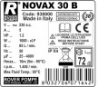 NOVAX 30B pump for hot liquids up to 95°C