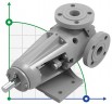 Pompe à engrenages Kupar KIP 1 pouce-C en acier inoxydable pour produits chimiques visqueux, AISI 316, 0.2-2 m3/h