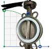 PN16 DN125 Затвор дисковый поворотный Баттерфляй, корпус и диск из нержавеющей стали AISI 304, Seat PTFE