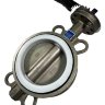 PN16 DN125 Затвор дисковый поворотный Баттерфляй, корпус и диск из нержавеющей стали AISI 304, Seat PTFE