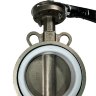 PN16 DN125 Затвор дисковый поворотный Баттерфляй, корпус и диск из нержавеющей стали AISI 304, Seat PTFE