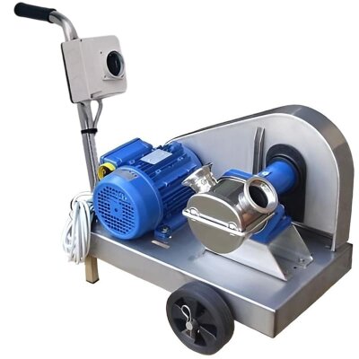 Impellerpumpe für Glycerintransfer LIVERANI GR MINOR 40 NR MF(A) 1,5kW, 470U/min, 220V riemengetrieben auf einem Fahrgestell mit Standard-Bedienfeld