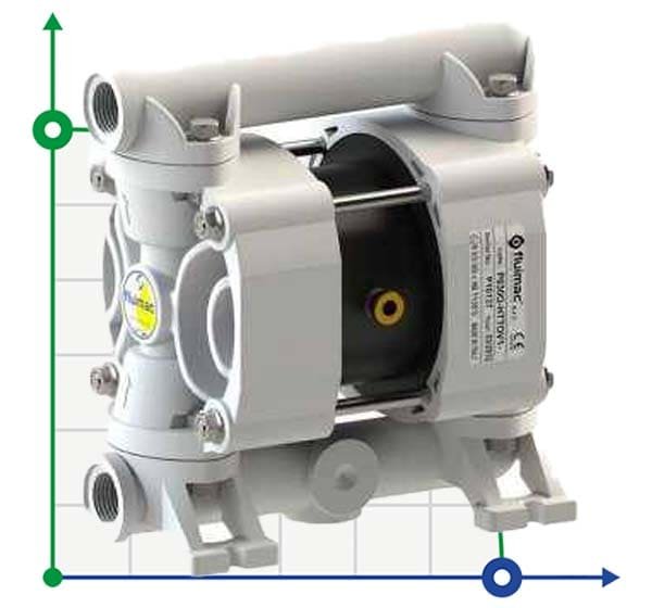 Pompe à membrane pneumatique PHOENIX P30 POM HYTREL+PTFE ATEX
