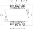 Ущільнення валу до насоса R-MG1 16, CAR/CER, EPDM, 304, G60 типу LIDERING LRB17, BURGMANN MG1, AESSEAL B02, B09U