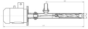 Fassschneckenpumpe für dickflüssige Stoffe (Marmelade, Fett, Tomatenmark) NVВ2001-0304L 1,1 kW, 50 l/min, 4 bar, 1200 mm