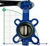 PN16 DN50 Затвор дисковый поворотный Баттерфляй, чугунный корпус, диск AISI 304, Seat EPDM