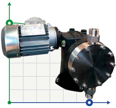 Bomba dosificadora de membrana para mezcladores AQUA MVB, AISI 316L 105 l/h, 8 bar, 0,37 kW, 380V