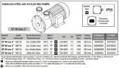 Bomba Vortex para bombeo de ácidos LIVERANI EP 60 Inox 2, 350 l/min, TF/M, 4 kW, 1400 rpm, 380V, AISI 316, Seal Cer.-Grafito-NBR