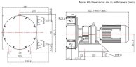 Industrial hose pump JXHIN-20-AL-F-NBR-P, 391 l/h, 0,55 kW, 10 bar, 380V