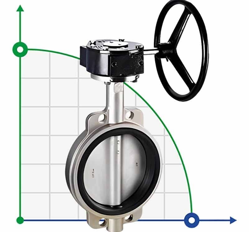 PN16 DN200 Butterfly valve, body and disc made of stainless steel AISI 304, seat EPDM