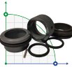 Торцевое уплотнение насоса Grundfos Sarlin R-706SO 38, SIC/SIC/SIC/SIC, VITON арт.Grundfos YJ34520 96567331