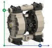 Пневматичний мембранний насос для фарби PHOENIX P170 PP HYTREL+PTFE, 170 л/хв