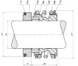 Уплотнение вала к насосу R-MG1 22, CAR/CER, EPDM, 304, G4