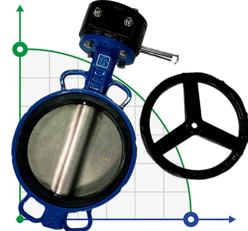 PN16 DN200 Задвижка Баттерфляй, чугунный корпус, диск AISI 304, Seat EPDM