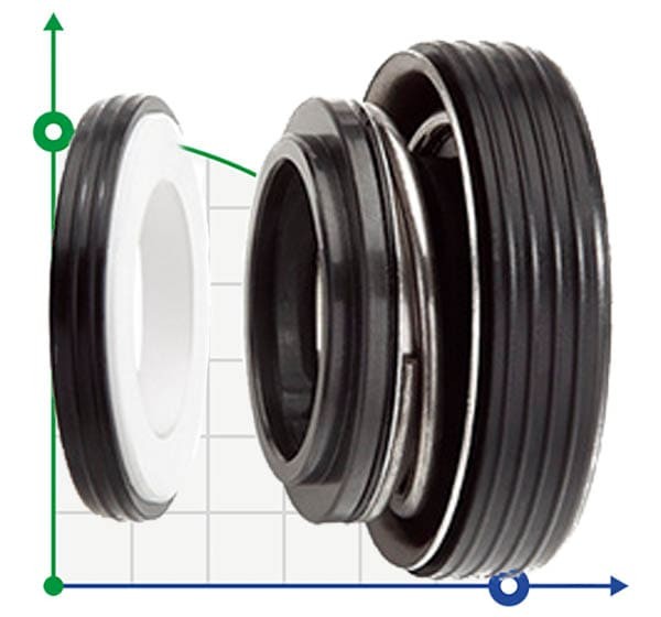 Mechanical Seal R-SB 20, SIC/SIC, NBR, 304