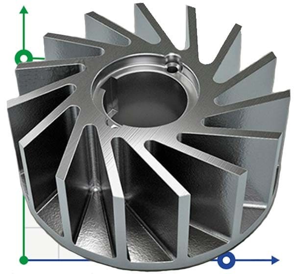 Impeller for pump 2BV5161, 375 mm, AISI 304