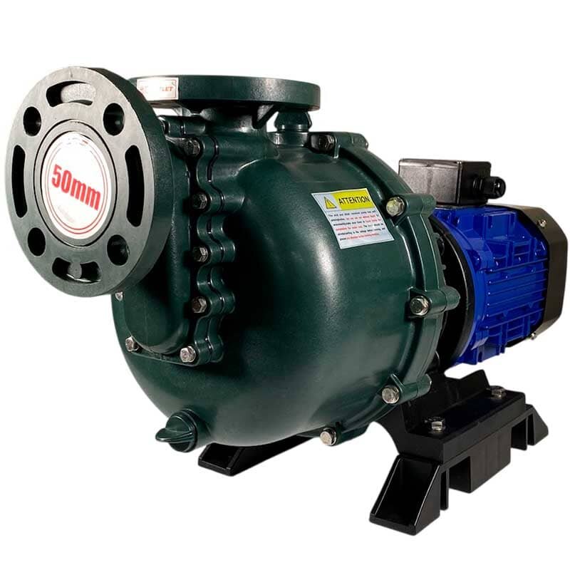 Насос для перекачки химии QHB-50032 GFRPP, 520L/min, 19m, 380V, ABLE Motor, центробежный самовсасывающий