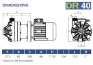 Горизонтальний відцентровий насос з торцевими ущільненнями DR 040 PVDF, 4 кВт