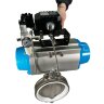 PN6 DN250 Zawór Motylkowy, korpus i tarcza AISI 304, PTFE, pneumatyczna dwustronnego działania Ex, ustawnik pozycyjny 4-20MA