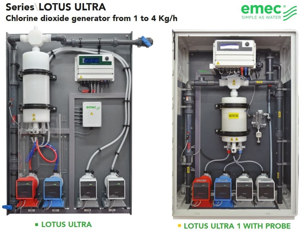 Chlorine dioxide generator EMEC LOTUS ULTRA 1–4 kg/h, chlorine dioxide ...