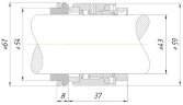 Sello mecánico para bomba KSB R-HJ92N 43, CAR/SIC, VITON, 304, G16