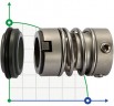 Sello mecánico R-706E 12, SIC/SIC, VITON, 304