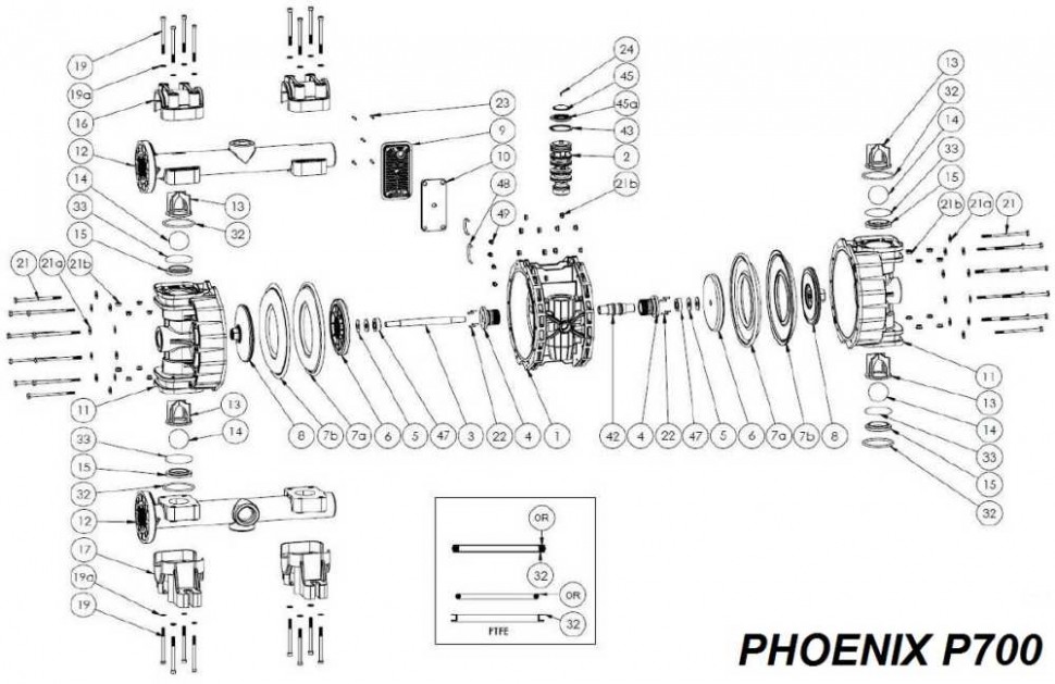 Joint supérieur, PTFE, PHOENIX P700
