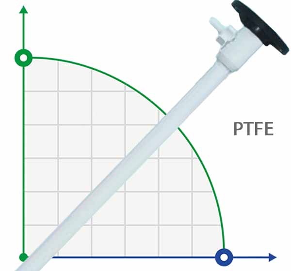 1000 mm, PTFE, partie pompe HP (tuyau) à la pompe baril